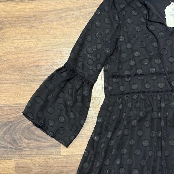 Altar’d State Dress Women’s Size M Black Sparkle Polka Dot Cocktail Flowy NWT - Picture 6 of 8